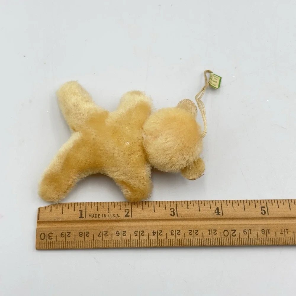 Vtg Flocked Fuzzy‎ Teddy Bear Christmas Ornament Japan 1950's Lee Wards Kissing